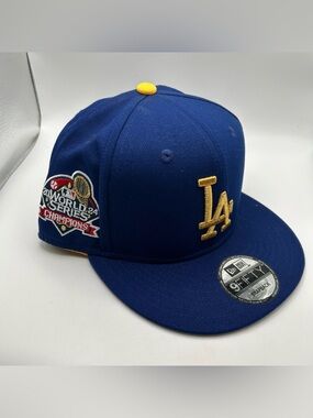 LA Dodgers 9FIFTY SNAPBACK 2024 WORLD SERIES Champions NEW ERA CAP Blue/Gold NWT